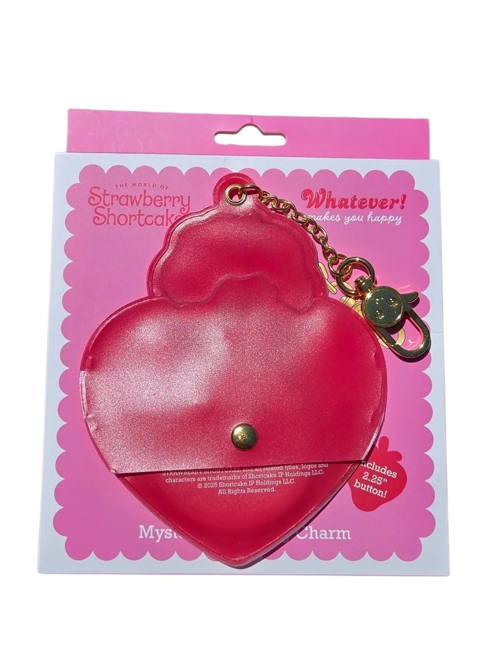 Whatever! Makes You Happy x Strawberry Shortcake Scented Bag Charm with Button